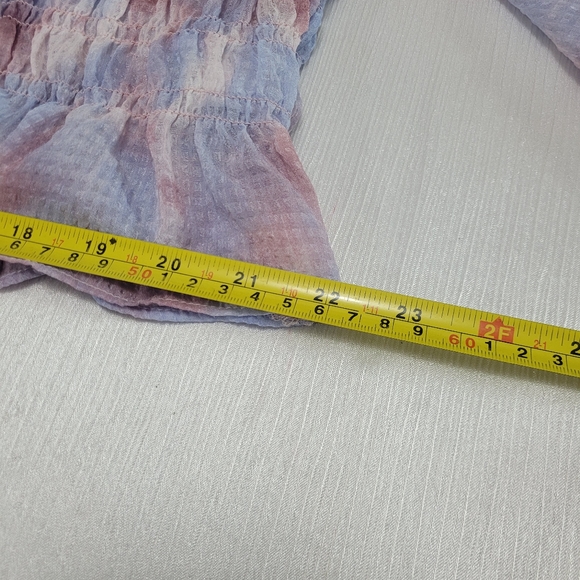 1X Purple Watercolor Long Sleeve Smocked Bodice Top by Future Collective's - Picture 14 of 16